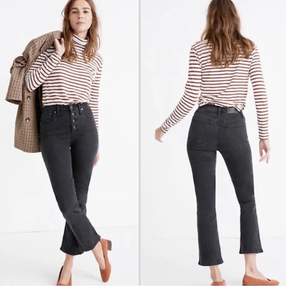 Madewell CALI Faded Black Wash Bootcut Jeans Sz. 27 - Picture 1 of 12